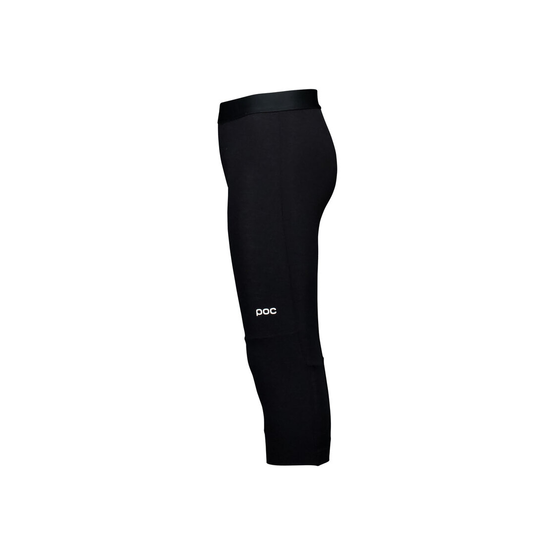 Calzamaglia termica POC Layer Merino 3/4 nera, primo strato a contatto con la pelle, vista di tre quarti.